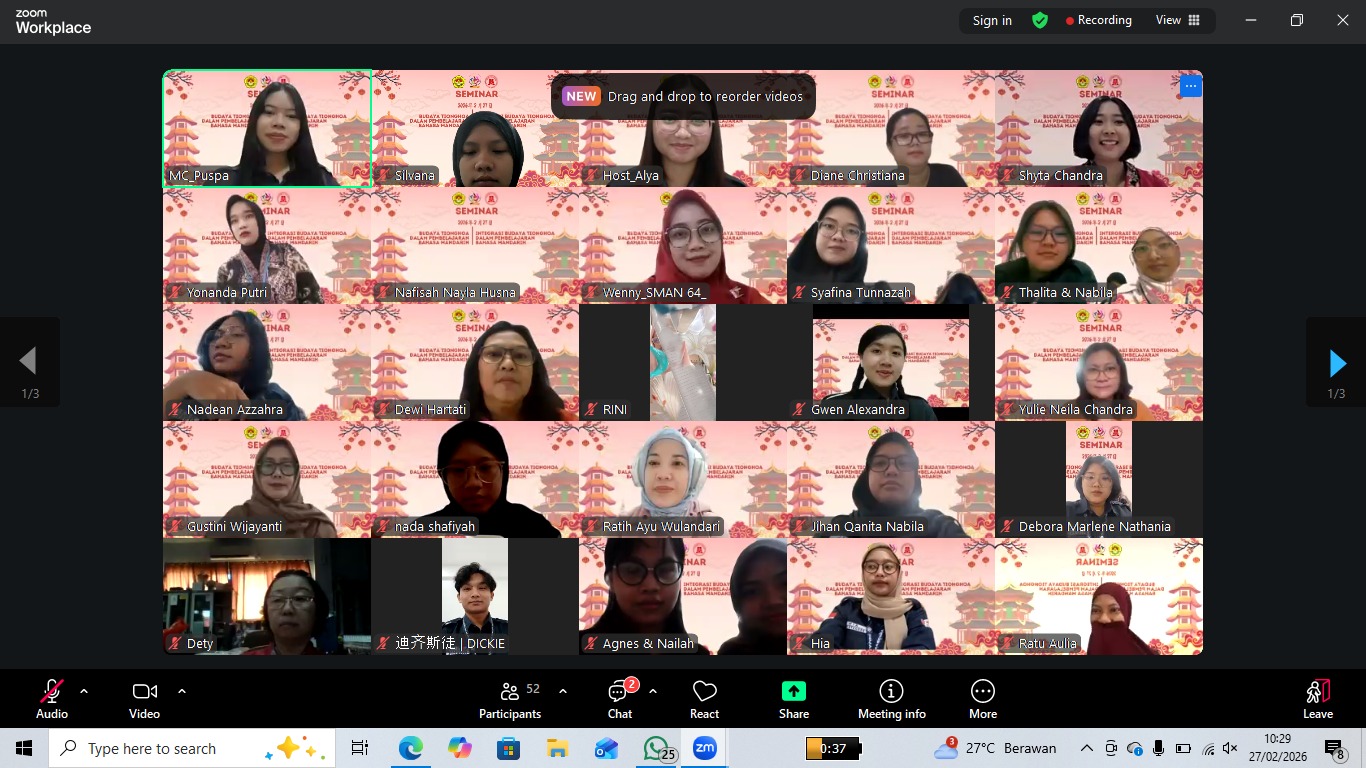 Webinar Integrasi Budaya dalam Pembelajaran Bahasa Mandarin